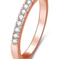 Beneto Růžově pozlacený stříbrný prsten s krystaly AGG188 52 mm