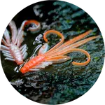 Redbass gumová nástraha nymfa orange/silver uv - xl 130 mm
