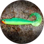 Redbass gumová nástraha twister kixter fluo green rh uv - xx 155 mm