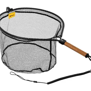 Fencl muškařský podběrák king m natur s pogumovanou sítí magnetický držák a pojistné lanko 40x35 cm