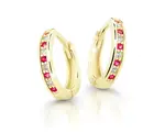 Cutie Jewellery Půvabné kruhové náušnice ze žlutého zlata C3342-80-X-1 červená