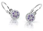 Cutie Jewellery Dětské náušnice z bílého zlata C2150-10-X-2 fialová