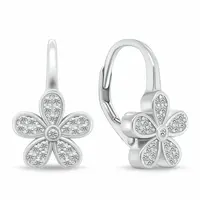 Brilio Silver Stříbrné náušnice kytičky s čirými zirkony EA112W
