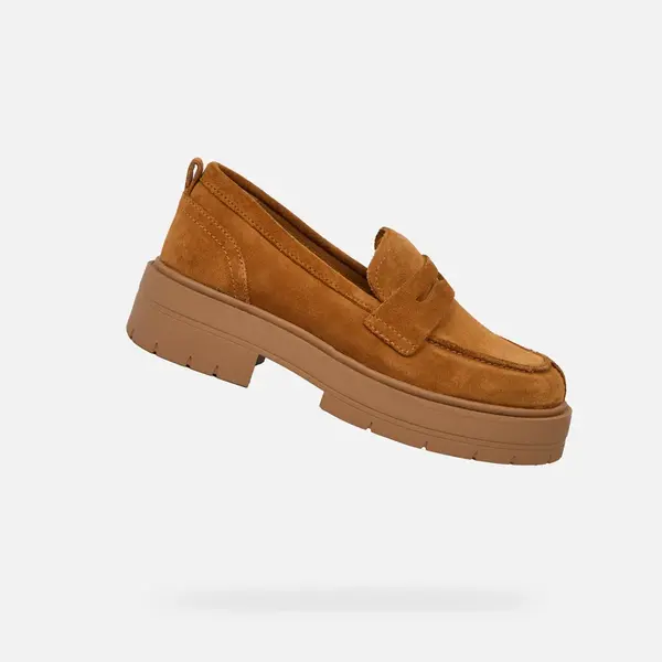 Světle hnědé dámské mokasíny Geox Spherica EC7 - Dámské