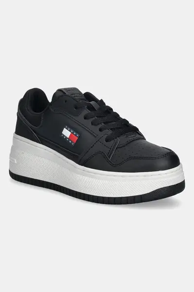 Kožené tenisky Tommy Jeans TJW RETRO BASKET FLATFORM