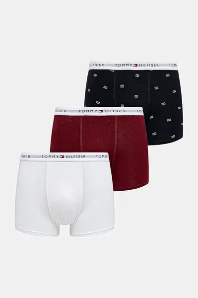 Boxerky Tommy Hilfiger 3-pack červená barva, UB0UB00551