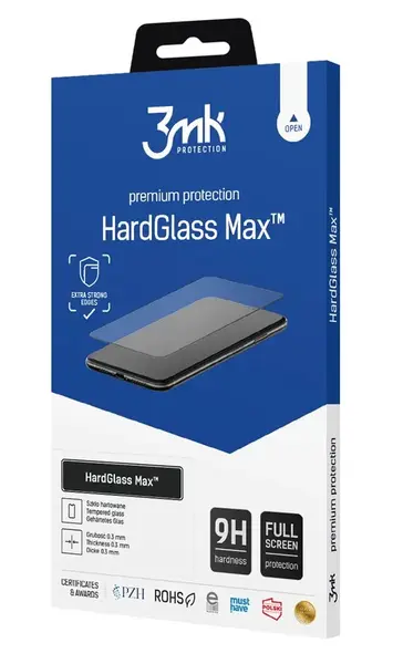 Tvrzené sklo 3mk HardGlass Max pro Apple iPhone 16 Pro / 17 / 17 Pro