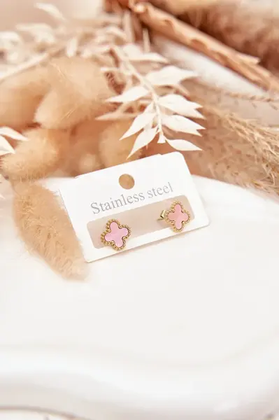 Náušnice z nerezavějící oceli v růžovém zlatě