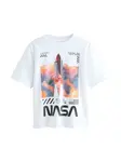 Next Tričko 'NASA'  modrá / oranžová / čierna / biela