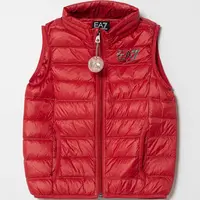Dětská péřová vesta EA7 Emporio Armani červená barva