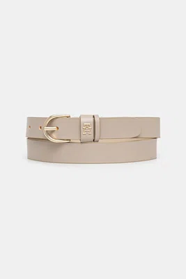 Kožený pásek Tommy Hilfiger dámský, béžová barva, AW0AW16836