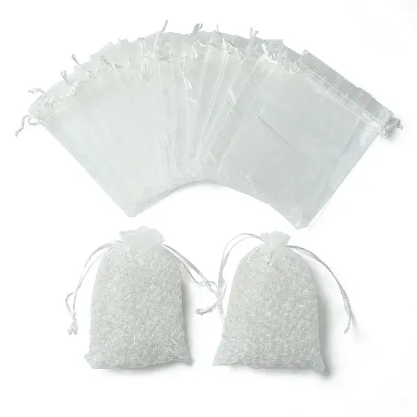 50Pcs Organza Bags Jewellery Storage Pouches Wedding Favour Party Mesh Drawstring Gift