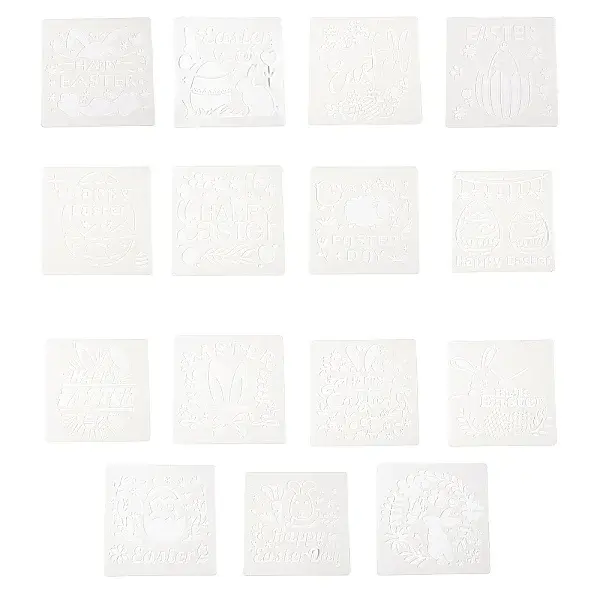 Easter Theme PET Plastic Drawing Painting Stencils Templates