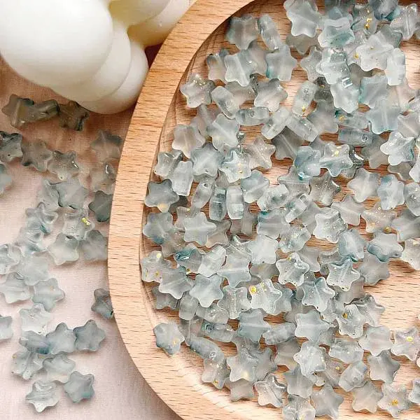 30Pcs Frosted Glass Beads