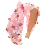 Valentine's Day Pearl Rhinestone Hair Bands