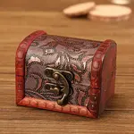 Retro Engraved Wood Jewelry Storage Treasure Boxs with Clasps