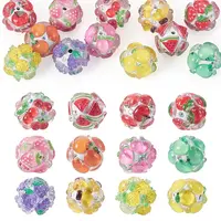12Pcs 12 Colors Fruit Round Resin Beads