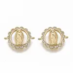 Brass Micro Pave Clear Cubic Zirconia Links/Connercots