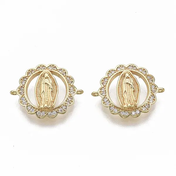 Brass Micro Pave Clear Cubic Zirconia Links/Connercots