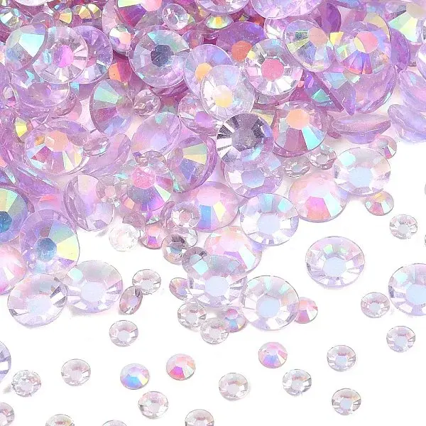 Electroplated Transparent Flat Back Resin Rhinestone Cabochons