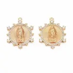 Brass Micro Pave Clear Cubic Zirconia Pendants