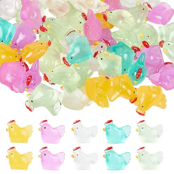 50Pcs Luminous Resin Cabochons