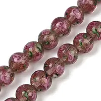 Handmade Glod Sand Lampwork Beads Strands