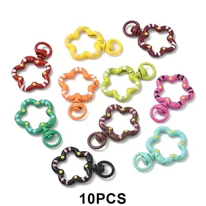 10Pcs Spray Painted Alloy Swivel Snap Clasps