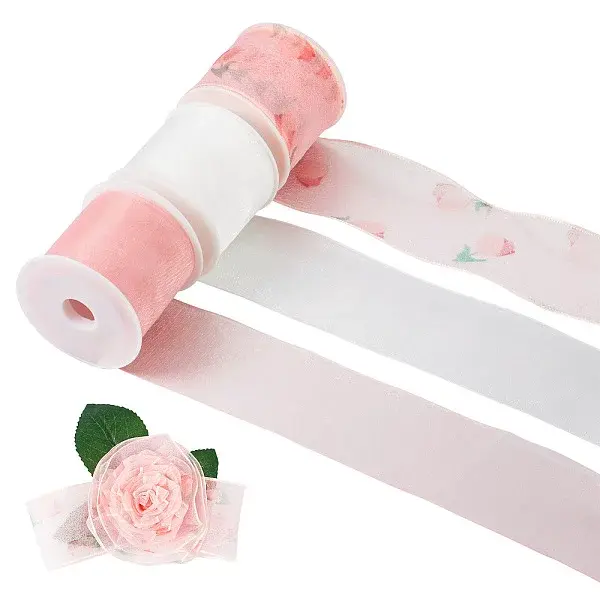 15 Yards 3 Styles Flat Organza Ribbons