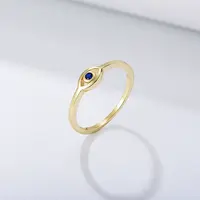 Evil Eye 925 Sterling Silver Micro Pave Cubic Zirconia Finger Rings for Women
