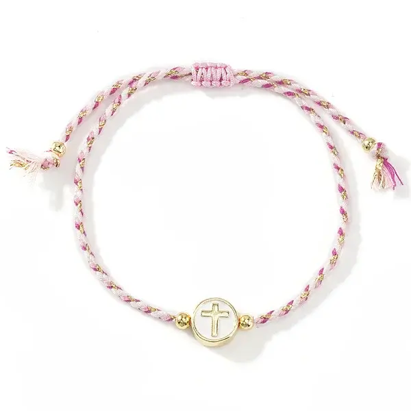 Brass Enamel Bead Braided Bead Bracelets