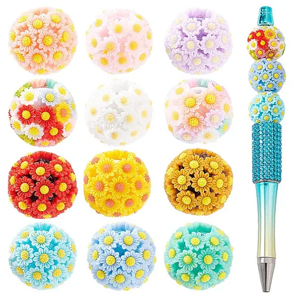 12Pcs 12 Colors Opaque Acrylic Beads