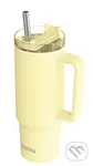 Nerezový termohrnček so slamkou Vibe Pastel Yellow 880 ml