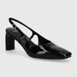 Kožené lodičky Vagabond Shoemakers VENDELA černá barva, na podpatku, s odkrytou patou, 5723-160-20