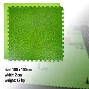 Puzzle tatami podložka inSPORTline Zemalpro 100x100x2 cm motiv trávníku