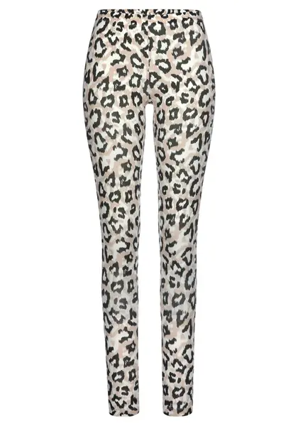 LASCANA Pyžamové nohavice  svetlobéžová / čierna / biela