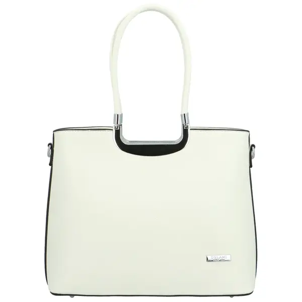Luxusní dámská kabelka do ruky Delami Bella Rosa, bílá