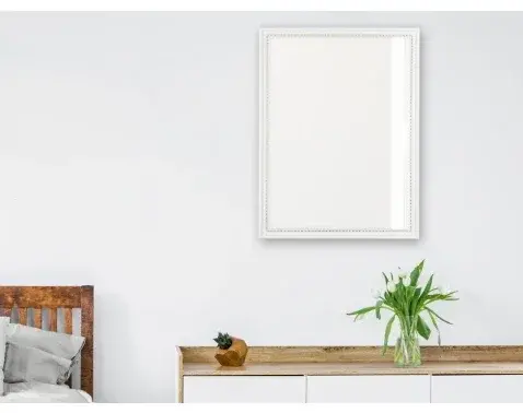 Nástenné zrkadlo Nadine 34x45 cm, bielo-zlaté, perlový dekor%