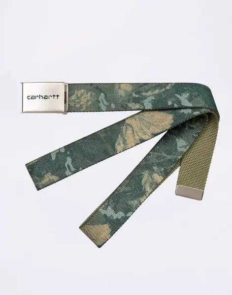 Carhartt WIP Clip Belt Chrome Camo Combi, Green