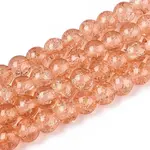 Spray Painted Crackle Glass Beads Strands