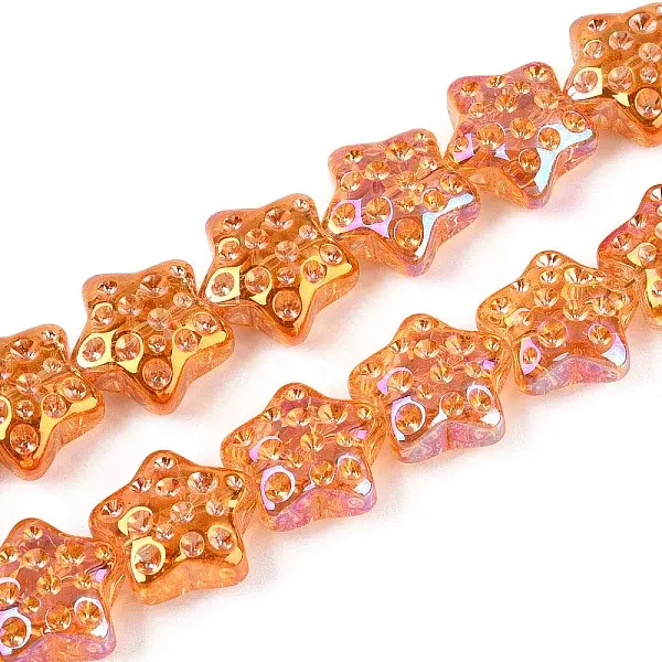Electroplate Transparent Glass Beads Strands