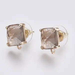 Faceted Glass Stud Earring Findings