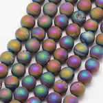 Electroplated Natural Agate Bead Strands