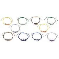 2Pcs Natural Mixed Gemstone & Glass Seed Beads Braided Bead Bracelets for Women