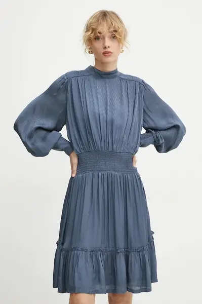 Šaty Bruuns Bazaar modrá barva, mini, BBW4222