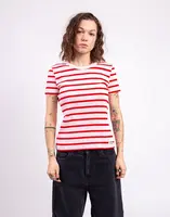 Tričko Armedangels Kardaa Stripes 3491 pink mist-mars red