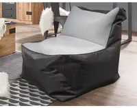 Sedací vak Carole, čierna látka/svetlo šedá tkanina%
