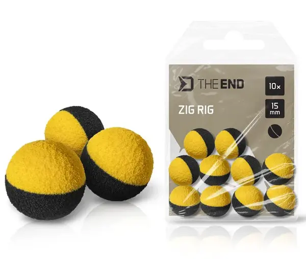 Delphin penové plávajúce boilie theend zig rig čierno-žlté 10 ks - 12 mm