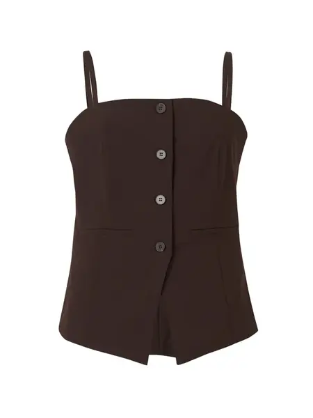 Samsøe Samsøe Top 'Saclo'  tmavohnedá