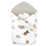 Novorodenecká zavinovačka, bavlna, Méďa pilot - biela, béžová